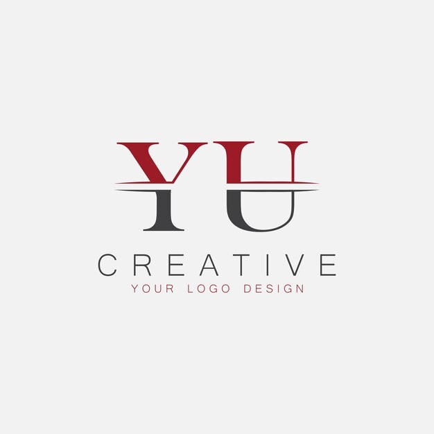 YU initial monogram with letter creative logo