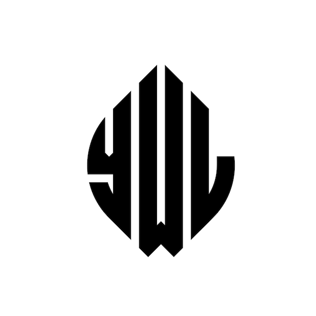 YWL circle letter logo design with circle and ellipse shape YWL ellipse letters with typographic style The three initials form a circle logo YWL Circle Emblem Abstract Monogram Letter Mark Vector