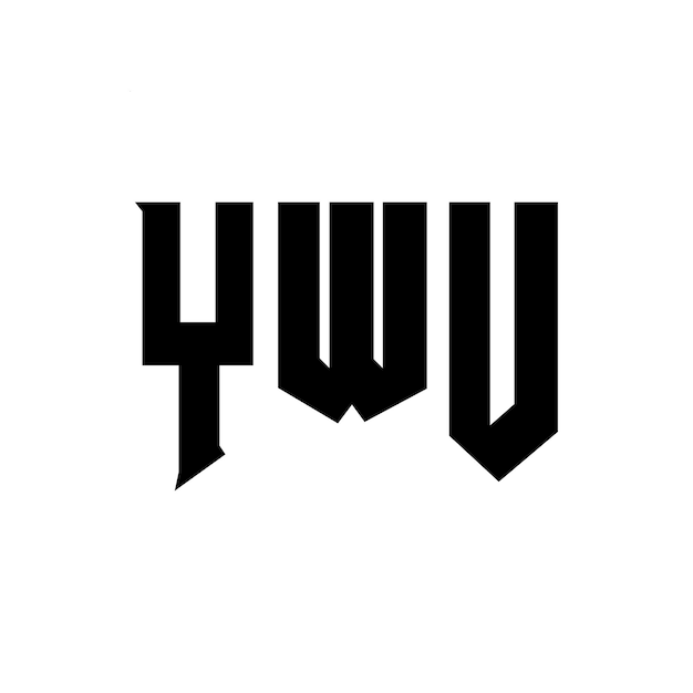 YWU letter logo design for technology company YWU logo design black and white color combination YWU logo YWU vector YWU design YWU icon YWU alphabet YWU typography logo design