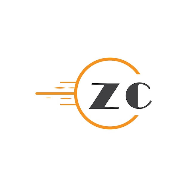 zc initial monogram logo with circle style design