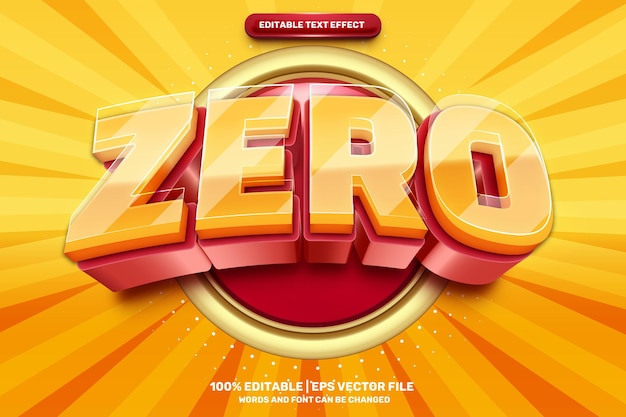 zero hero 3d editable text effect
