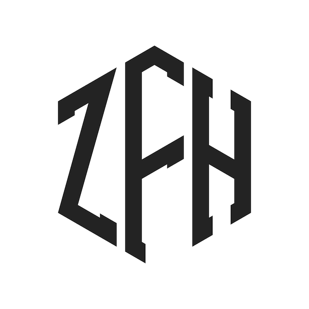 ZFH Logo Design Initial Letter ZFH Monogram Logo using Hexagon shape