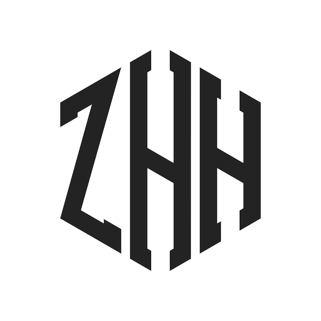 ZHH Logo Design Initial Letter ZHH Monogram Logo using Hexagon shape
