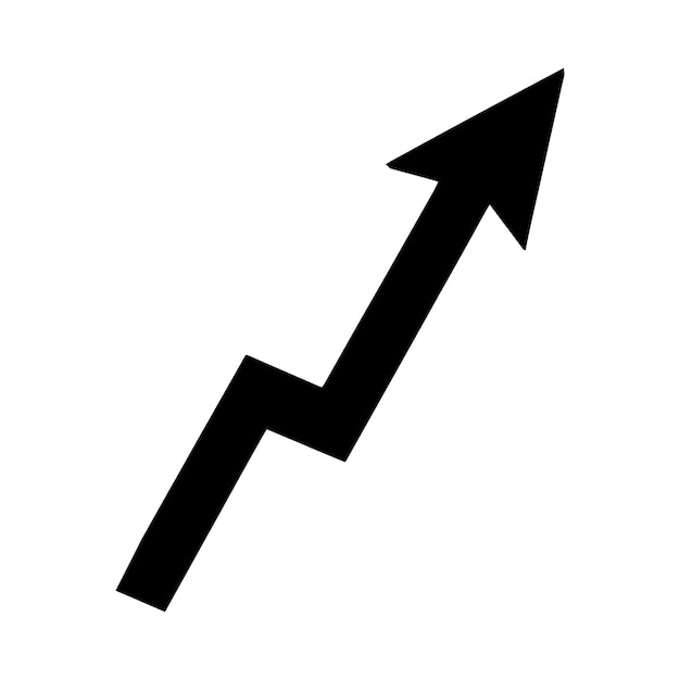 Zigzag arrow upward growth silhouette