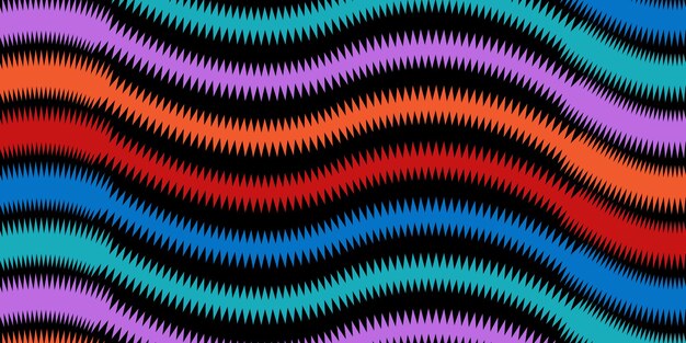zigzag shape multi color vector illustration for background design isolated object on black