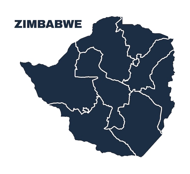 Zimbabwe map flat border outline vector