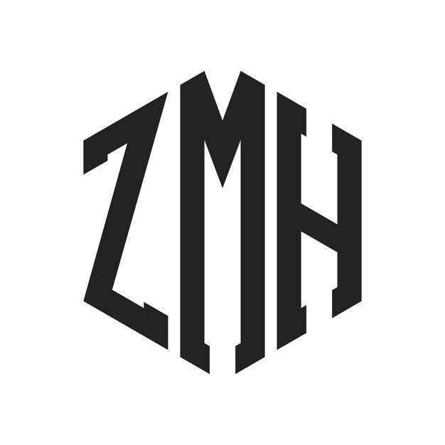 ZMH Logo Design Initial Letter ZMH Monogram Logo using Hexagon shape