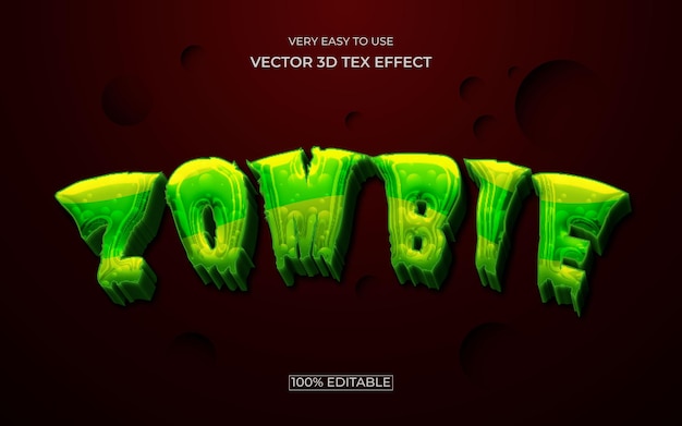 Zombie 3d editable text effect design