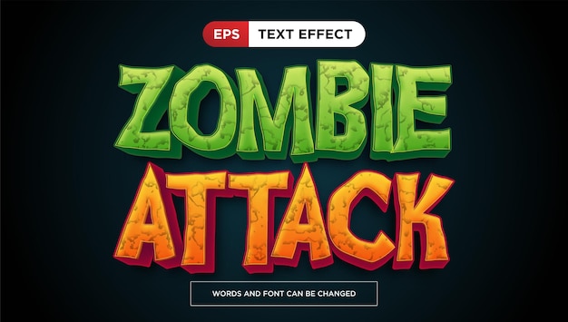 zombie attack text effect editable halloween title text style