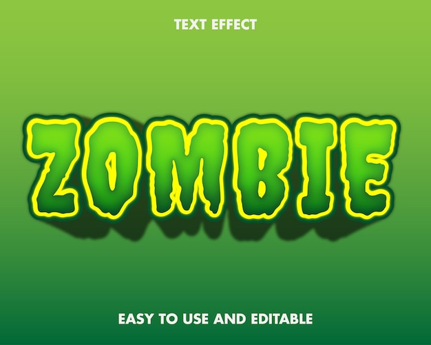 zombie text effect. easy to use and editable. vector illustration