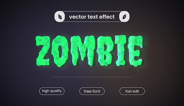 Zombie text effect for halloween