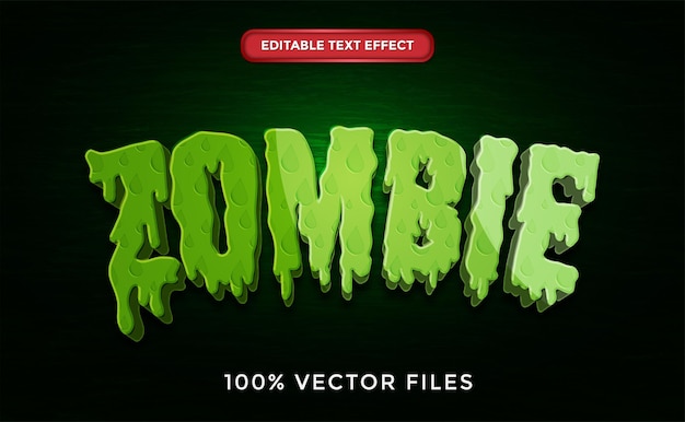 Zombie text effect Premium Vector
