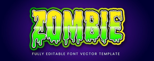 Zombie vector text effects editable template