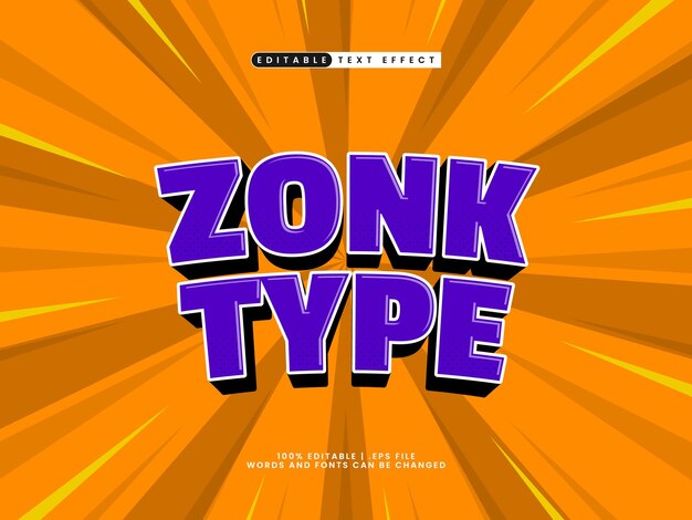 zonk type editable text effect