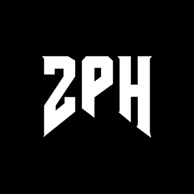 ZPH harfli logo tasarımı, teknoloji şirketi için ZPH logo tasarımı, siyah beyaz renk kombinasyonu, ZPH logo, ZPH vektör, ZPH tasarım, ZPH simge, ZPH alfabe, ZPH tipografi logo tasarımı