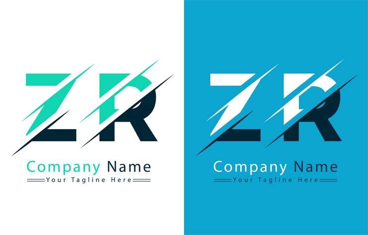 Vektör zr harf logo vektör tasarım şablonu öğeleri