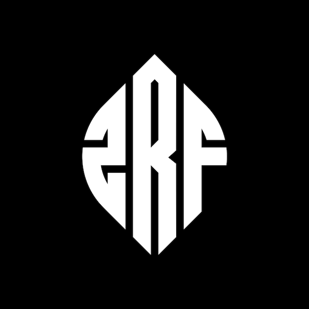 ZRF circle letter logo design with circle and ellipse shape ZRF ellipse letters with typographic style The three initials form a circle logo ZRF Circle Emblem Abstract Monogram Letter Mark Vector