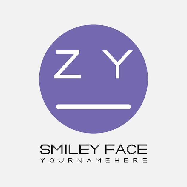 zy initial monogram for smiley face logo with circle style design