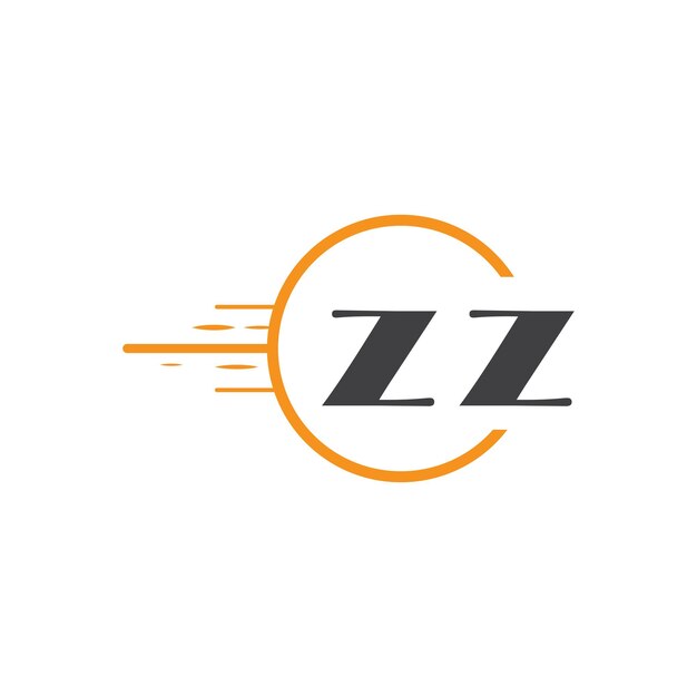 zz initial monogram logo with circle style design