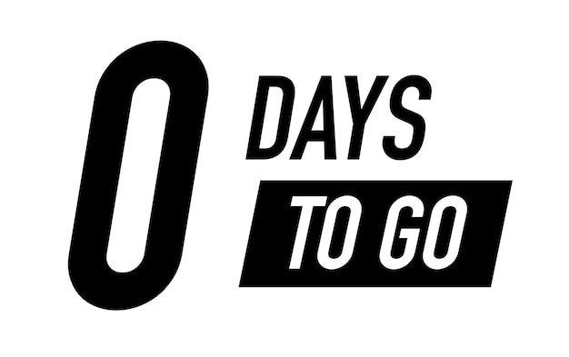 0 days to go vector symbol black color