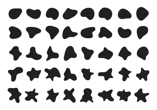 12 Modern liquid irregular blob shape abstract elements graphic flat style design fluid vector