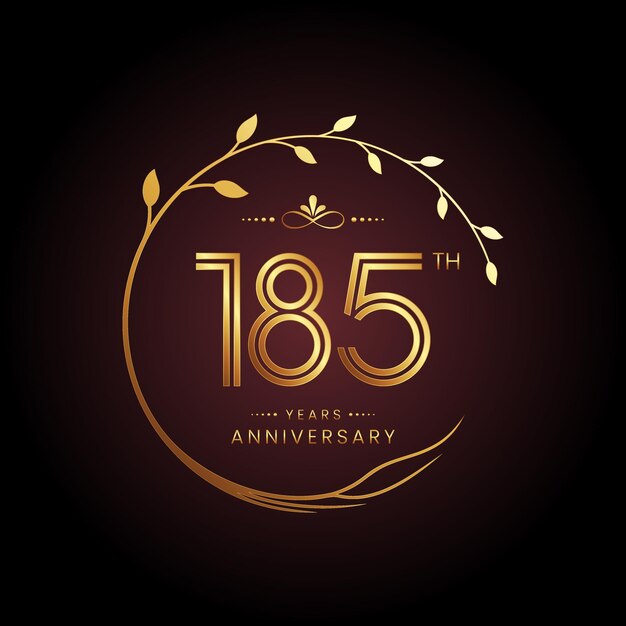 185th anniversary logo design with a golden number and circular tree concept