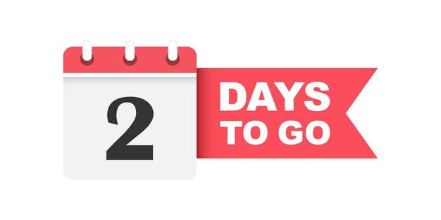 2 days left icon in flat style offer countdown date number vector illustration on isolated background sale promotion timer sign business concept