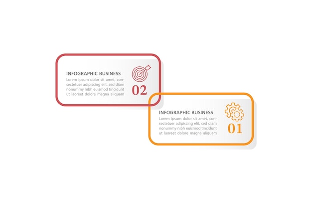 2 step or option infographic template design vector for business and presentation