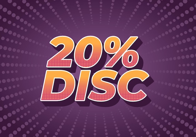 20 percent discount Text effect in 3D look and good colors