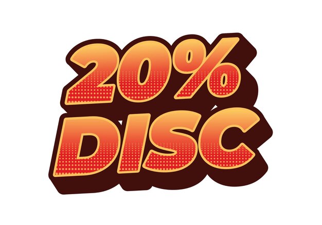 20 percent discount Text effect in 3D look and good colors