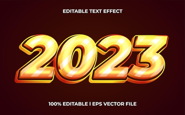 2023 3d text effect with calligraphy theme. new year typography