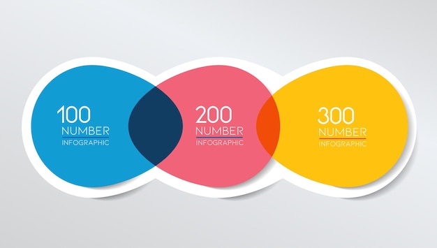 3 elements scheme diagram Three connected circles Infographic template