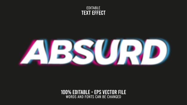 3D Absurd Text Effect Style