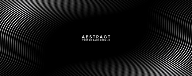 3D black white techno abstract background overlap layer on dark space with waves effect decoration