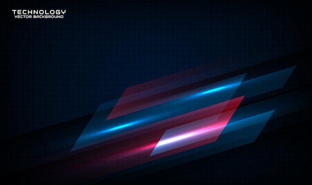 3D blue red techno abstract background overlap layer on dark space with speed motion style concept