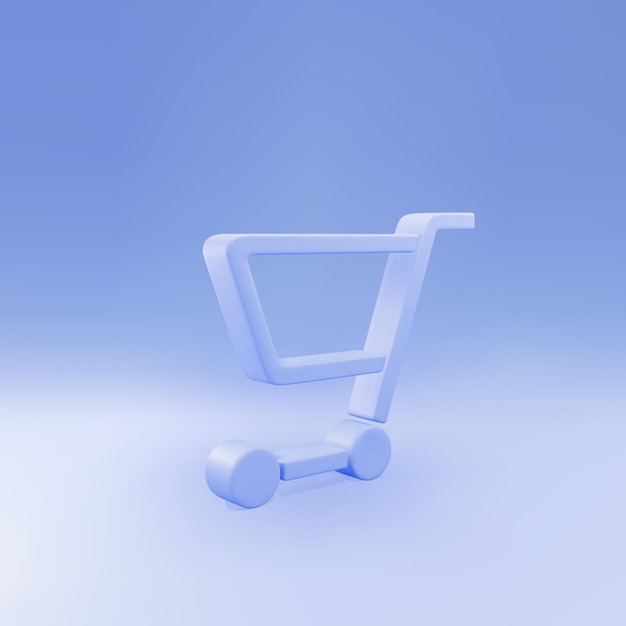 3d Blue shopping cart icon isolated on blue background Online buying concept delivery service