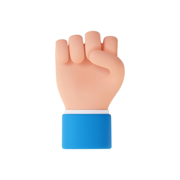 3d cartoon character hand fist up