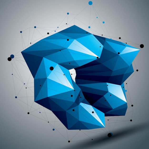 3D contemporary style abstract colorful object, cybernetic futuristic form. Technology idea.