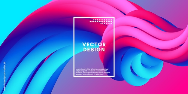 3d curved background with wave liquid shape