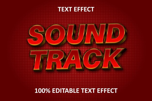 3d Effect Music Editable Text Effect Red Gold