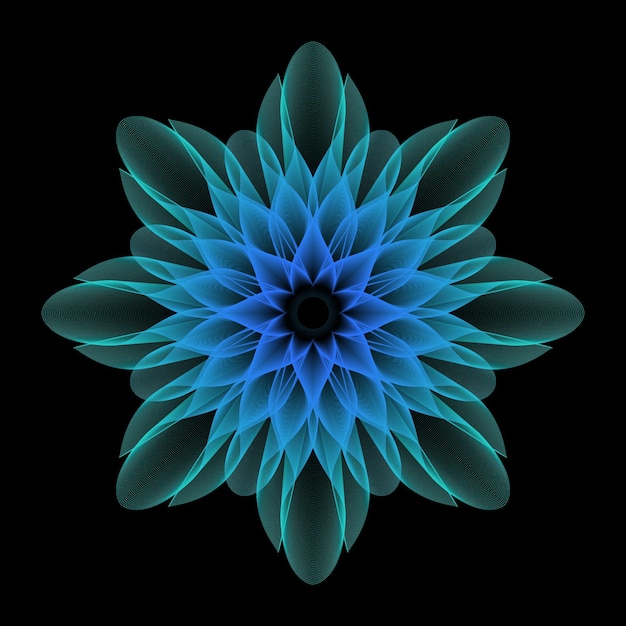 3D geometric gradient flower