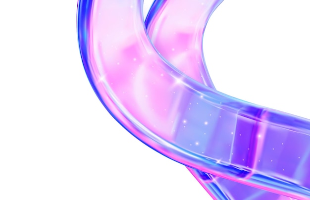 3d glass of abstract shape in the form of a wave with a transparent effect