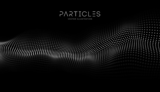 3d glowing abstract digital wave particles futuristic vector illustration hud element technology concept abstract background