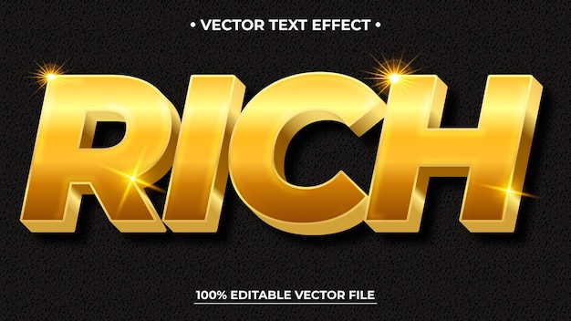 3d Gold text effect template editable text effect