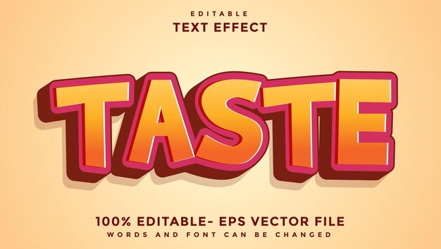 3d gradient word taste editable text effect design template effect saved in graphic style