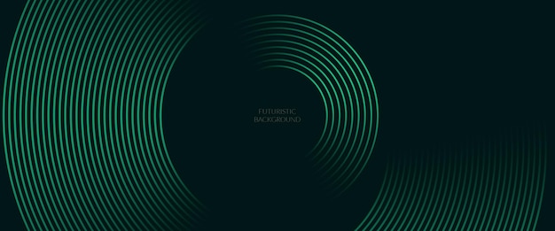 3D green techno abstract background overlap layer on dark space with glowing circles lines