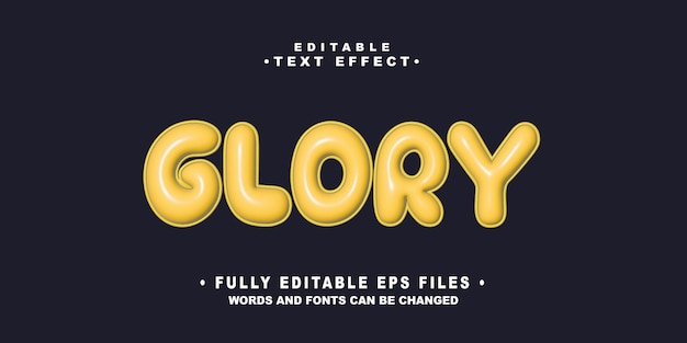 3d inflate glory text effect