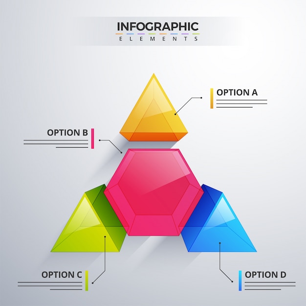 3D infographic element, or graph with four (4) steps .
