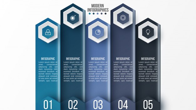   3D infographic template for presentation. Business data visualization.  