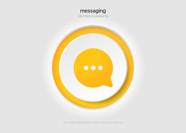 3d message, chat, speak, dialog, chatting icon sign symbol for mobile app website mobile app UI